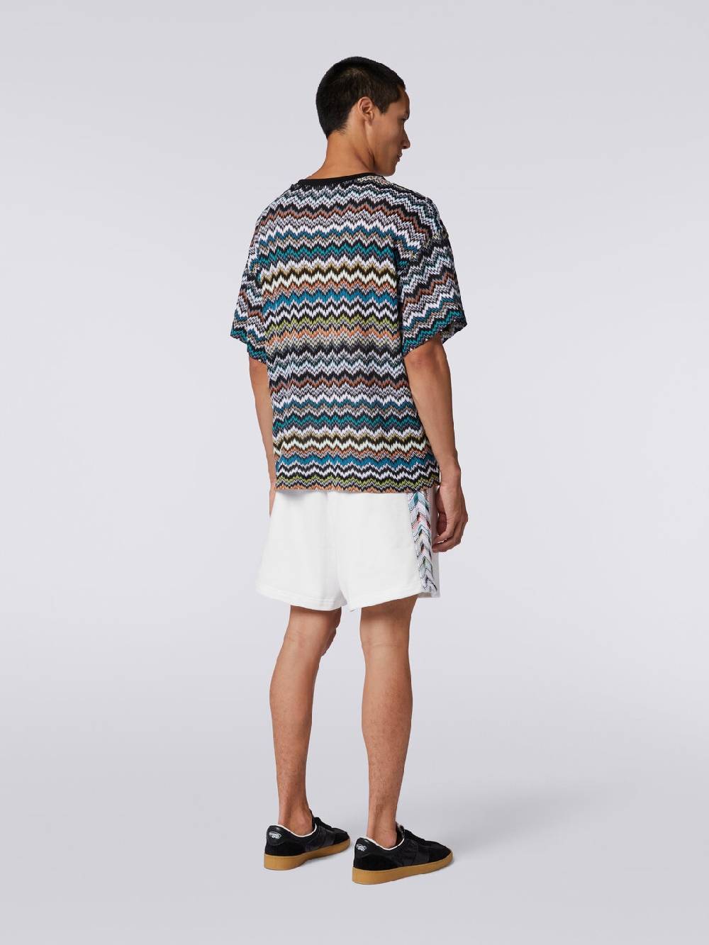 Missoni T-shirt girocollo in maglia di cotone zig zag Ultimi tre giorni
