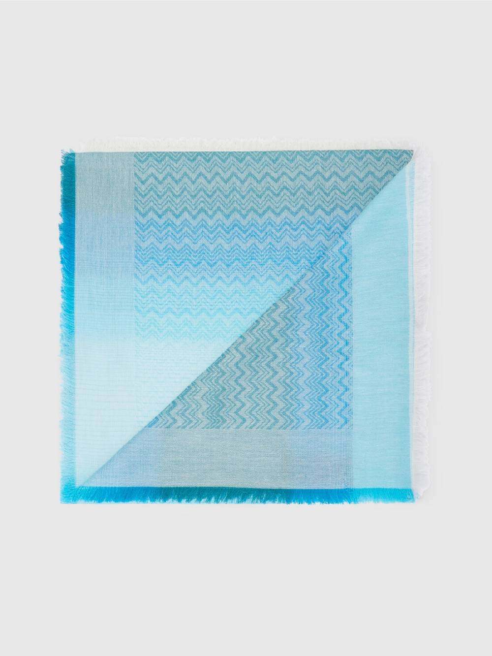 Missoni Foulard in cotone con motivo zig zag e bordi sfrangiati Ultimo giorno