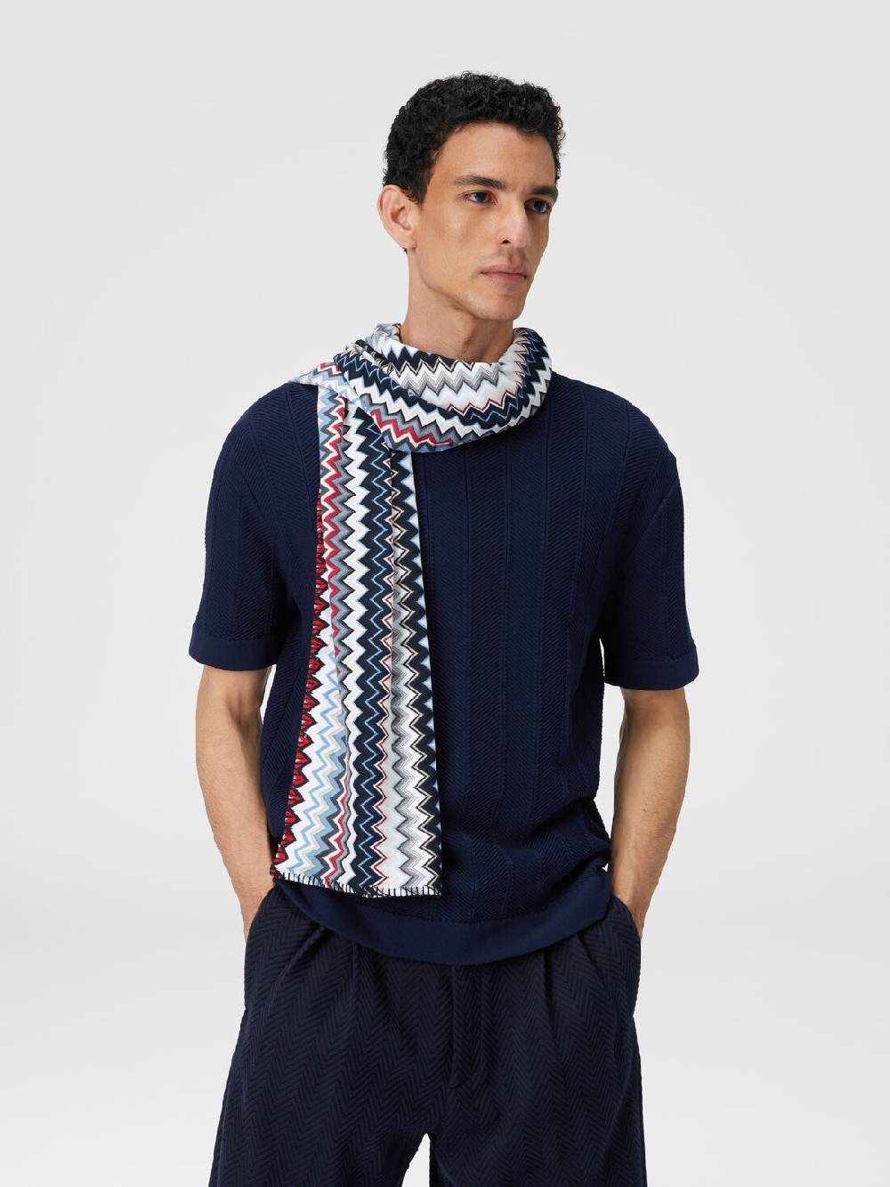 Missoni Sciarpa in maglia di cotone chevron Promozione temporanea