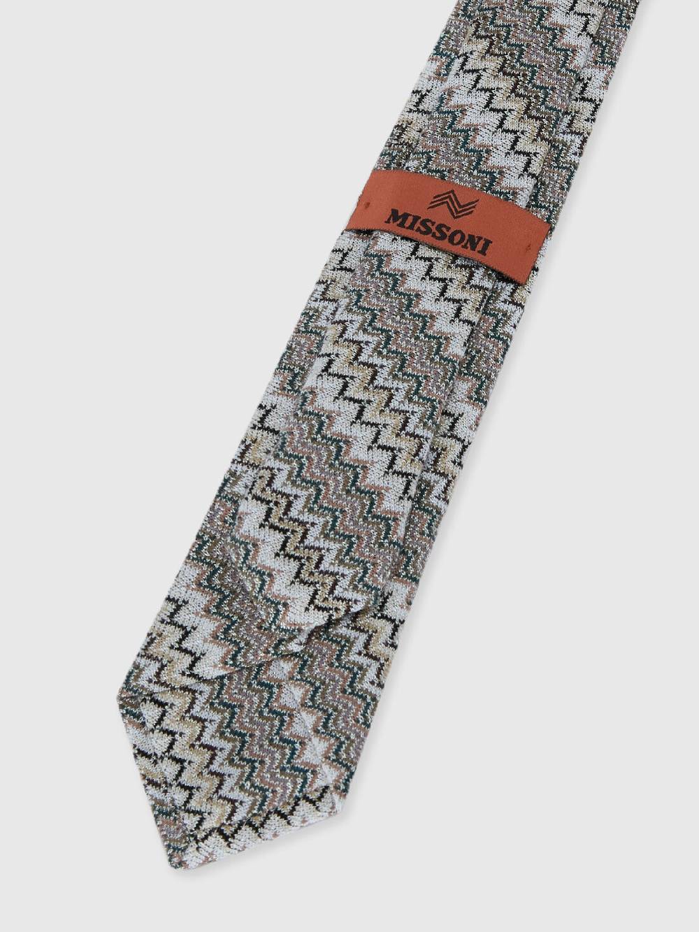 Missoni Cravatta in viscosa e cotone zig zag Offerta speciale della fabbrica