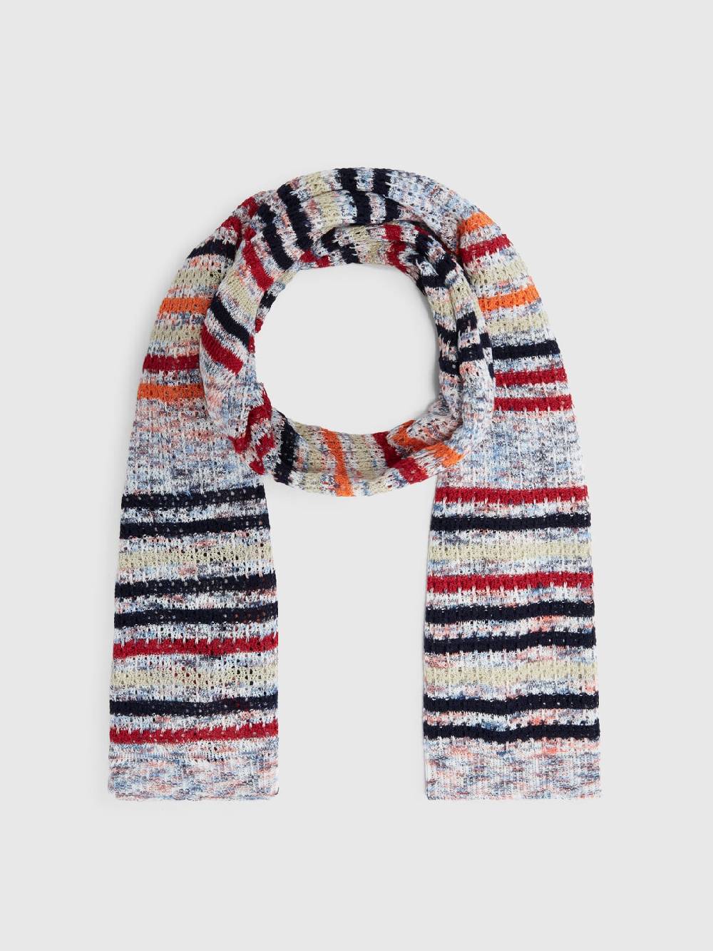 Missoni Sciarpa in cotone fiammato con motivo a righe