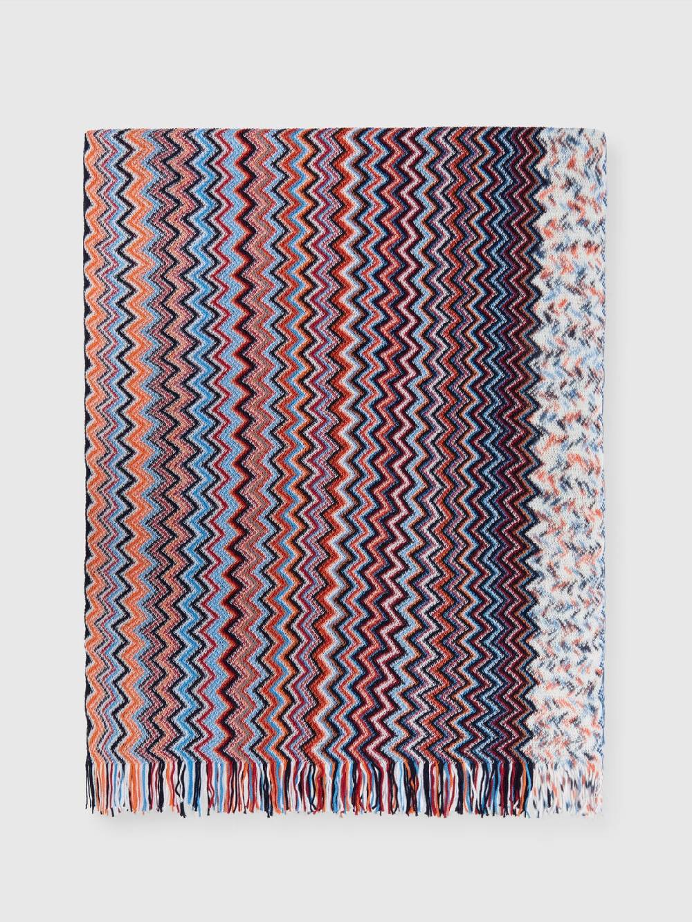 Missoni Sciarpa in cotone chevron con frange