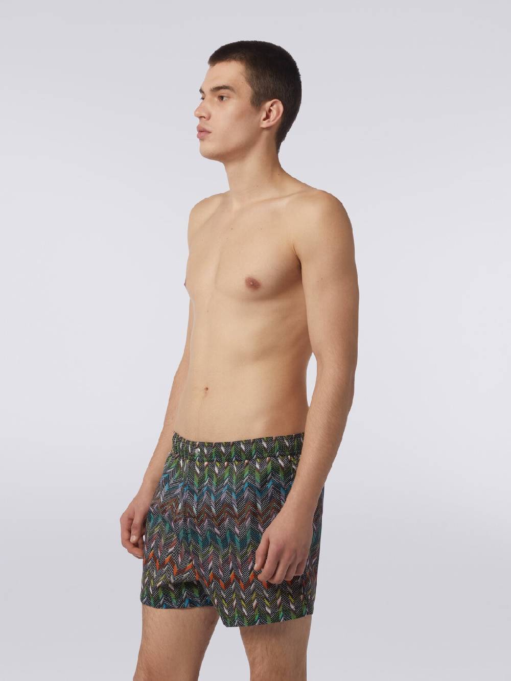Missoni Boxer mare in nylon stampato con logo Italia