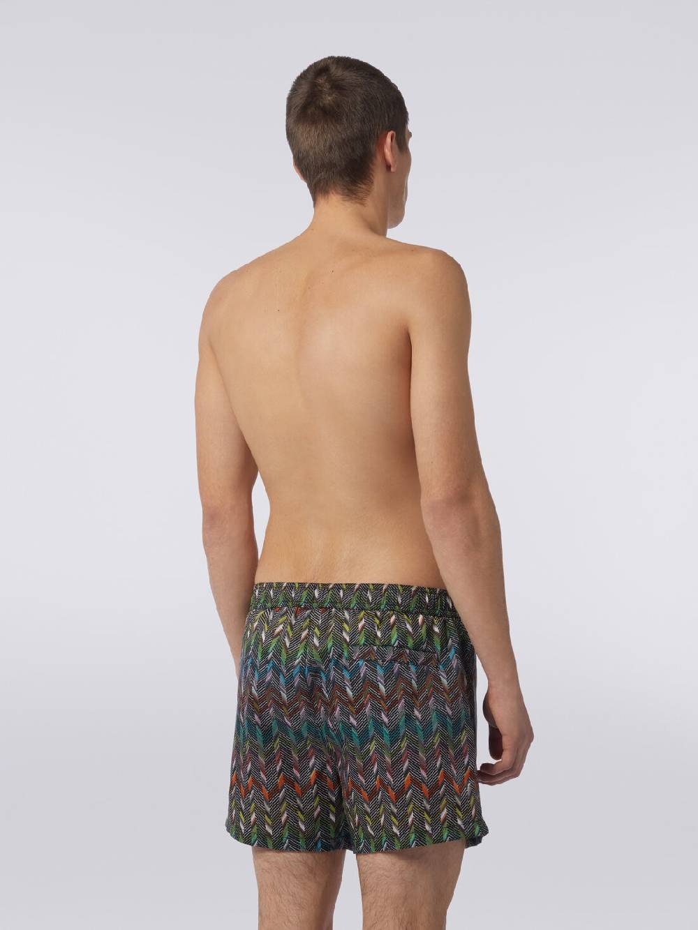 Missoni Boxer mare in nylon stampato con logo Italia