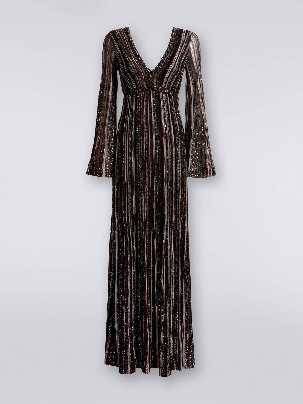 Missoni Abito lungo a righe verticali in misto viscosa con paillettes