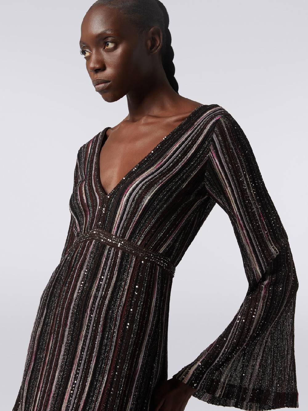 Missoni Abito lungo a righe verticali in misto viscosa con paillettes Qualità