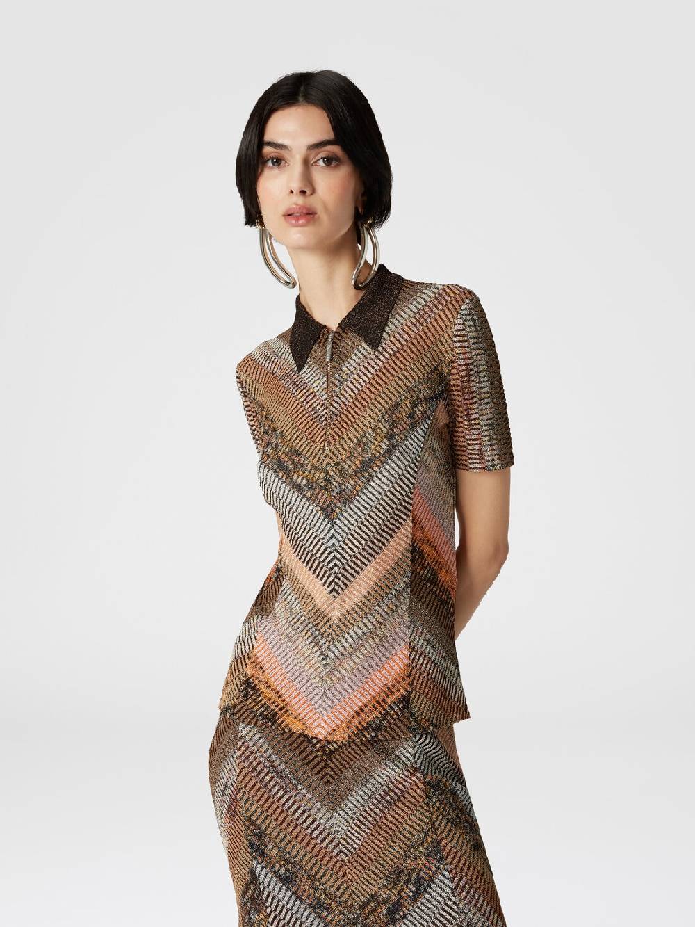 Missoni Polo in maglia lamé a maniche corte Acquista Ora