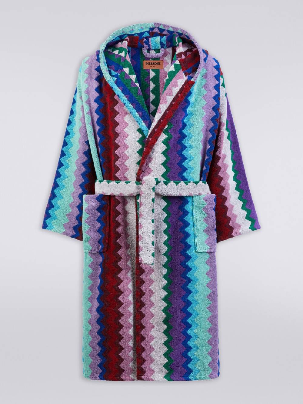 Missoni Accappatoio lungo con cappuccio Chantal in spugna di cotone chevron Fino Al -60%