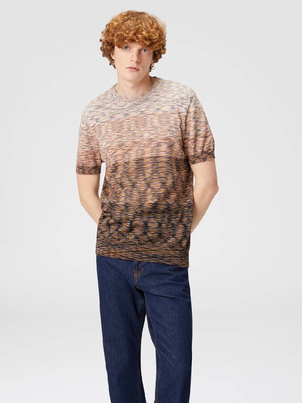 Missoni T-shirt in maglia fiammata di cotone Shopping Online