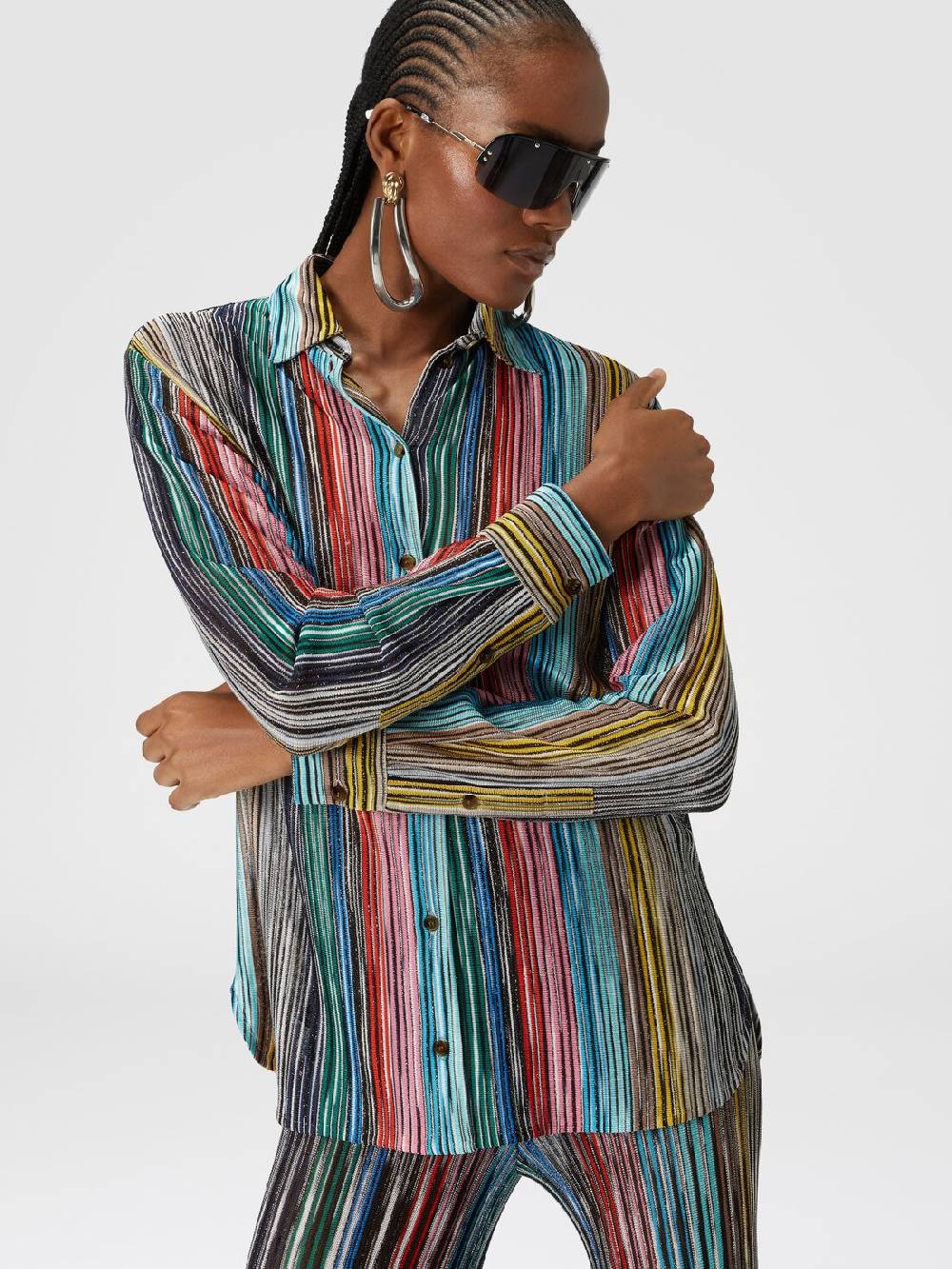 Missoni Camicia in maglia a costine fiammata lamé Sottocosto