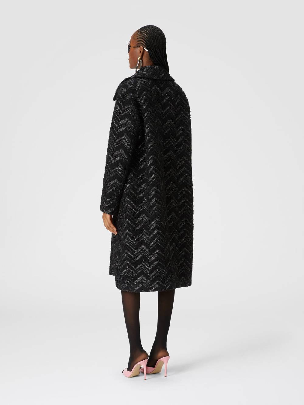 Missoni Cappotto in maglia bouclé con chevron lamé Sconto