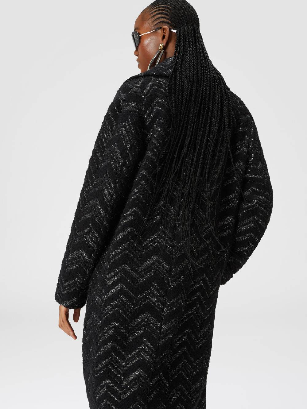 Missoni Cappotto in maglia bouclé con chevron lamé Sconto