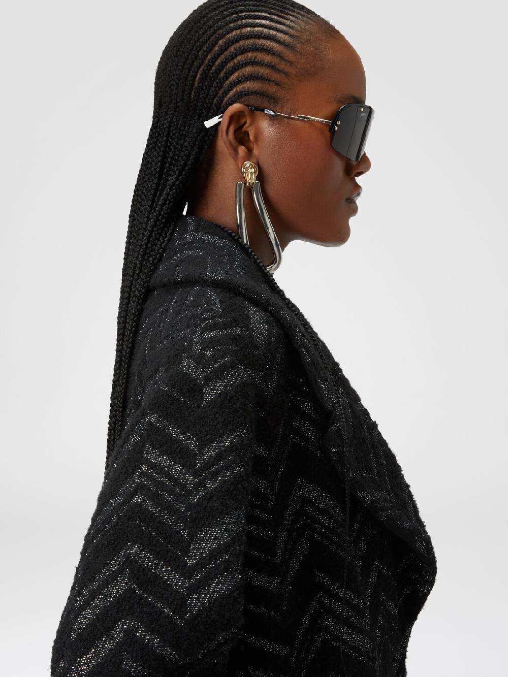 Missoni Cappotto in maglia bouclé con chevron lamé Sconto