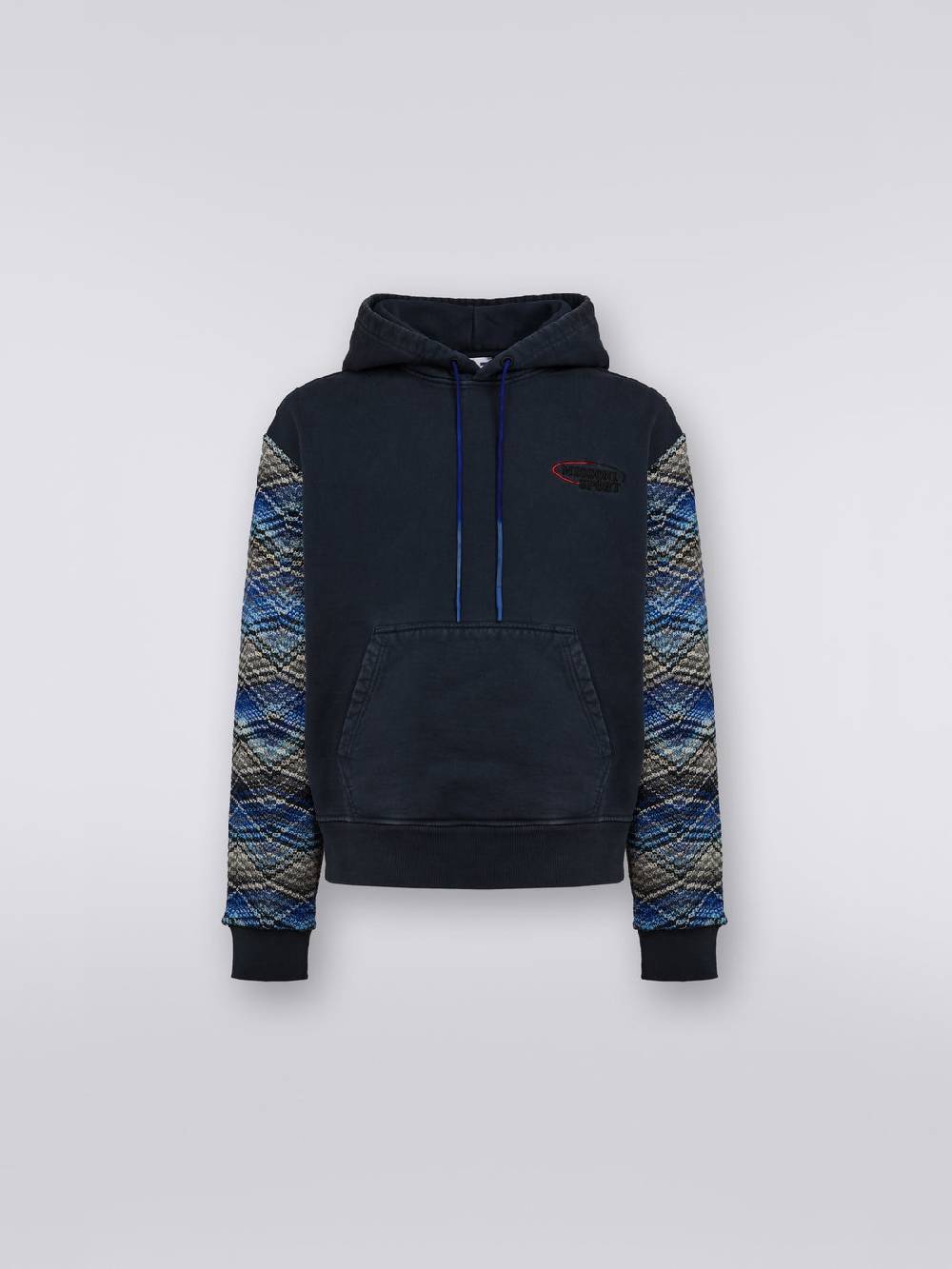 Missoni Felpa con cappuccio in cotone con inserti in maglia Offerta