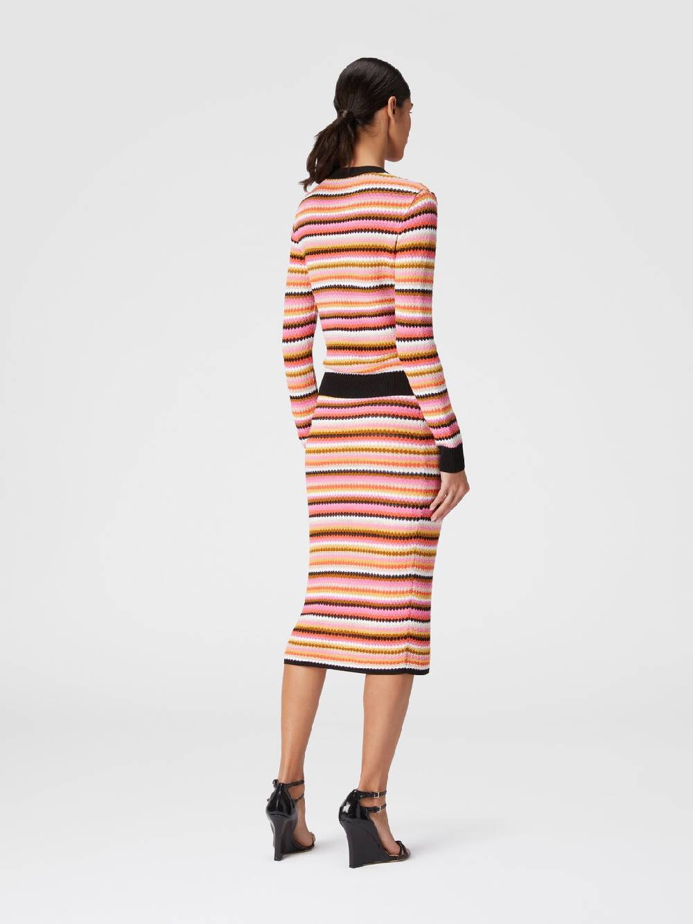 Missoni Pullover girocollo in lana e viscosa a righe Outlet