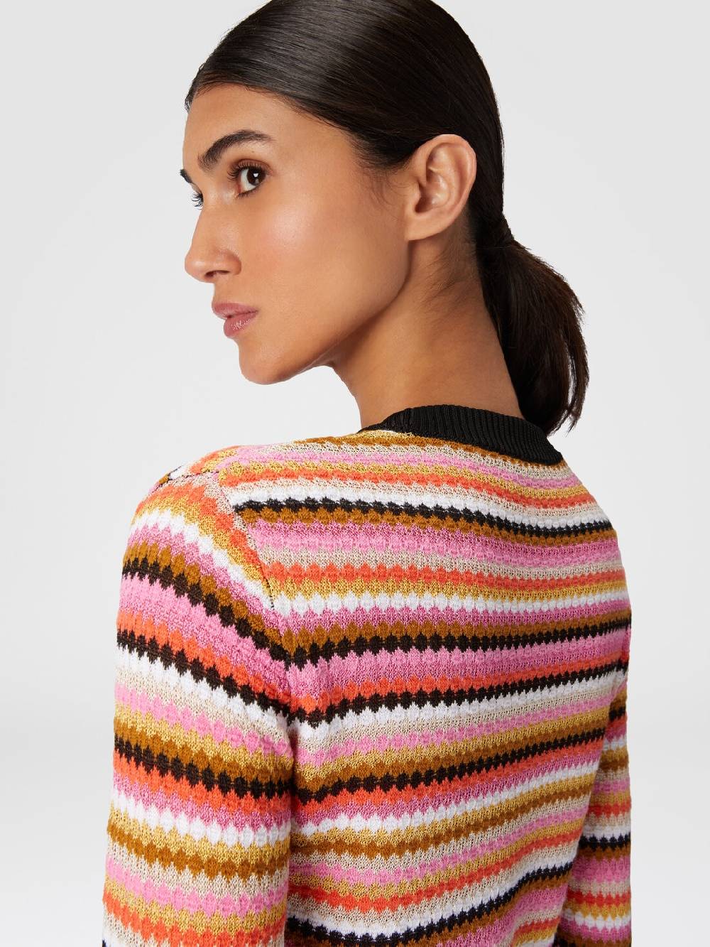 Missoni Pullover girocollo in lana e viscosa a righe Outlet