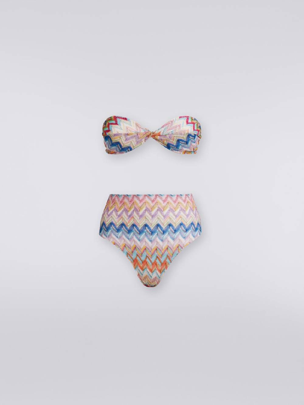 Missoni Bikini in viscosa e lurex con top torchon e slip alto Vendita Economica