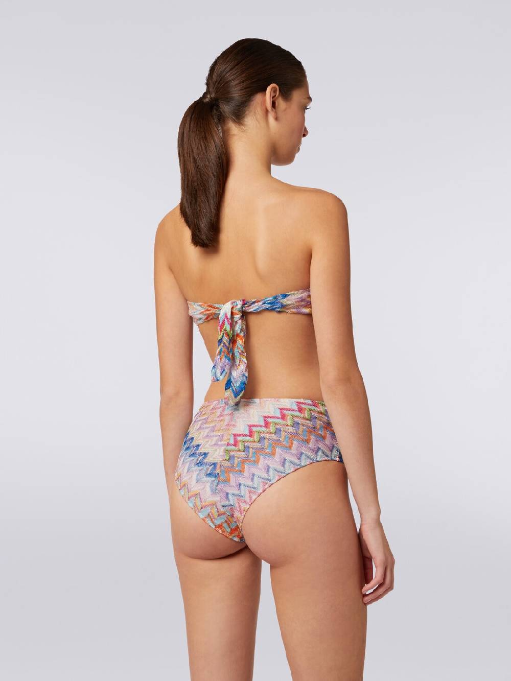 Missoni Bikini in viscosa e lurex con top torchon e slip alto Vendita Economica