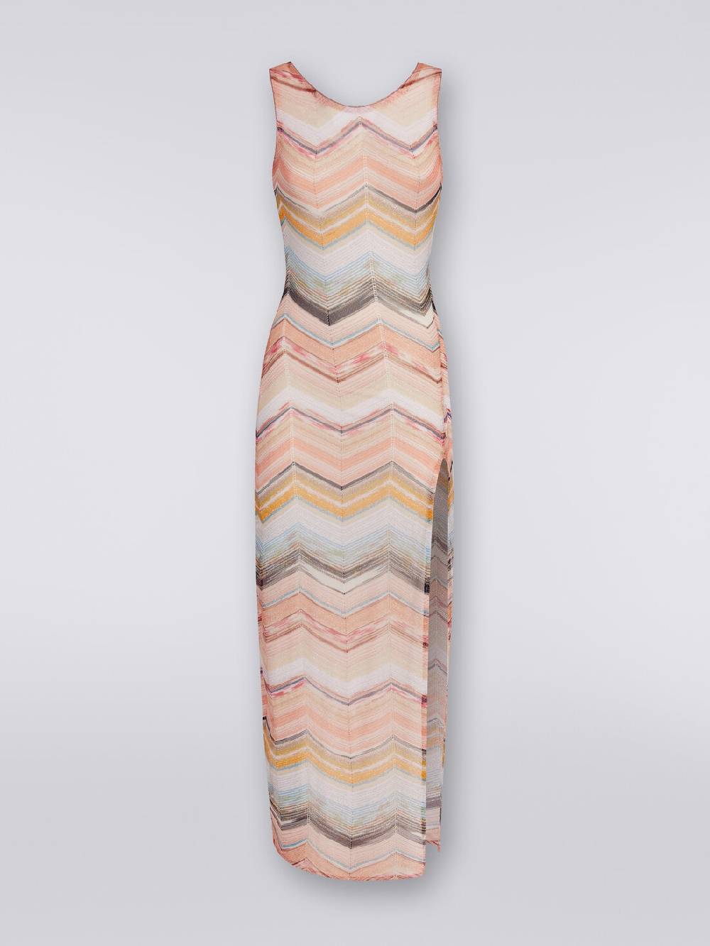 Missoni Abito copricostume lungo motivo chevron con lurex Nuova