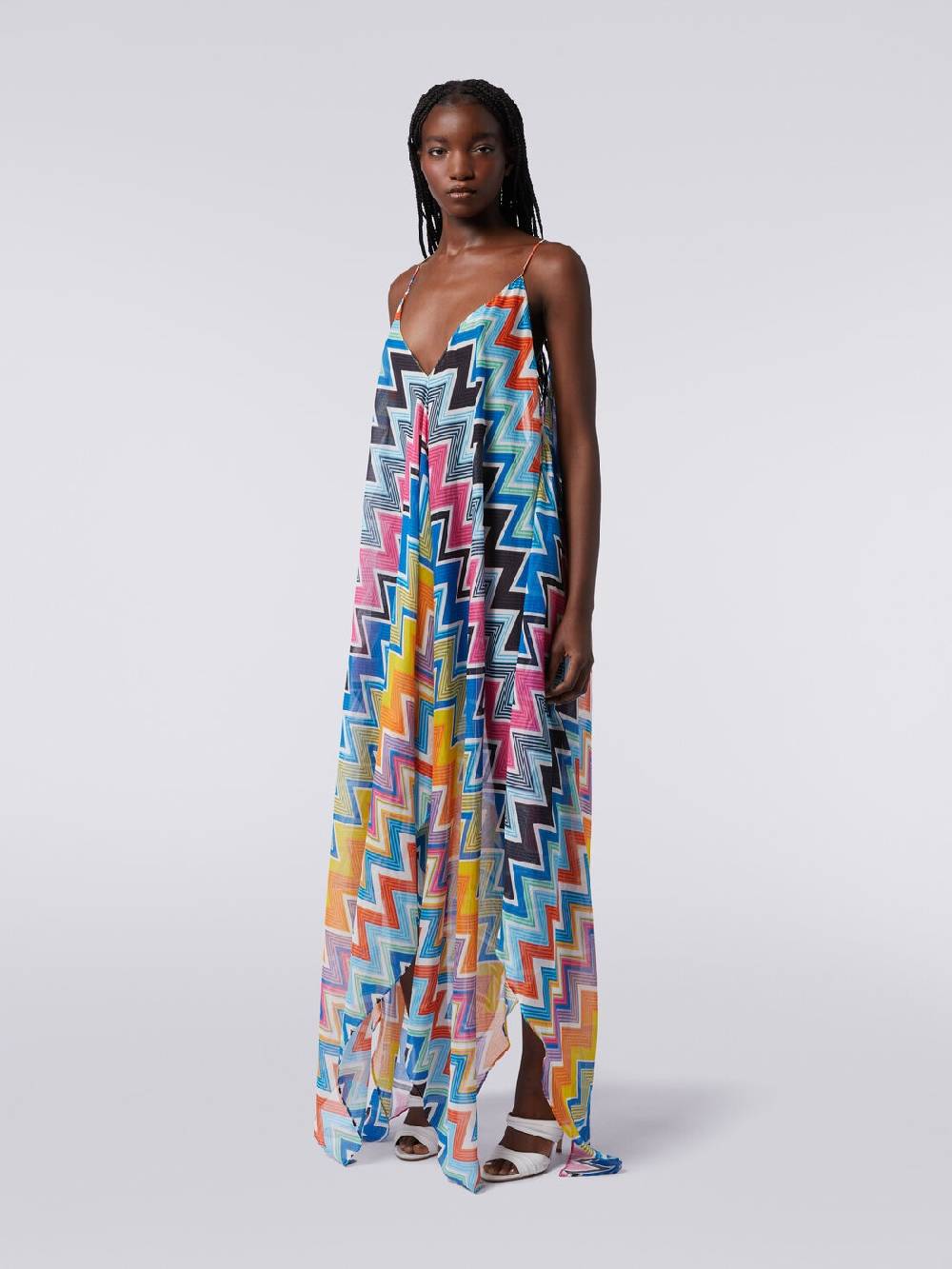 Missoni Copricostume lungo taglio foulard in cotone e seta stampato Comprare a buon mercato