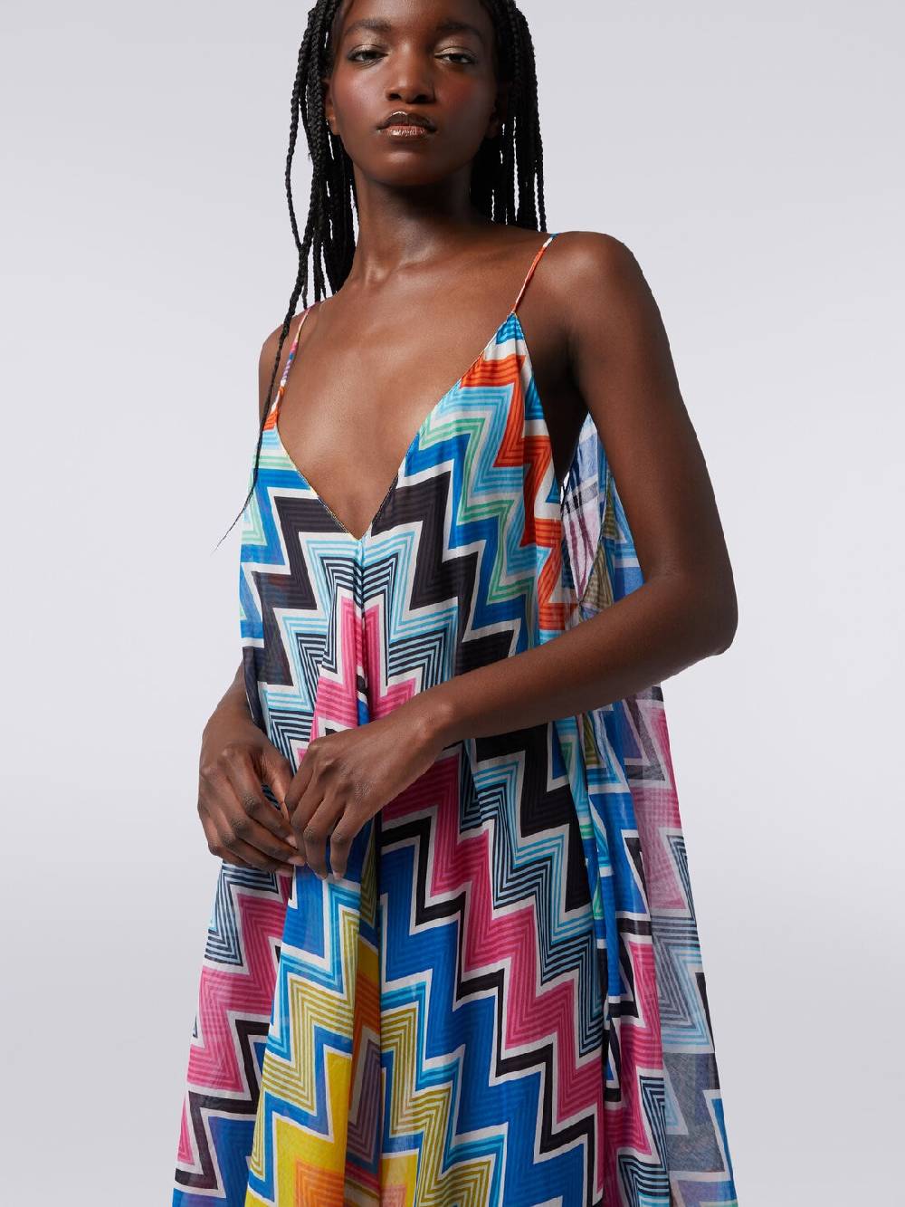 Missoni Copricostume lungo taglio foulard in cotone e seta stampato Comprare a buon mercato
