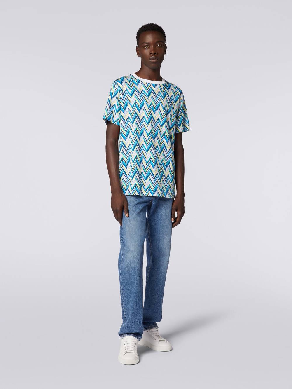Missoni T-shirt girocollo in cotone con stampa zig zag Fornitura limitata