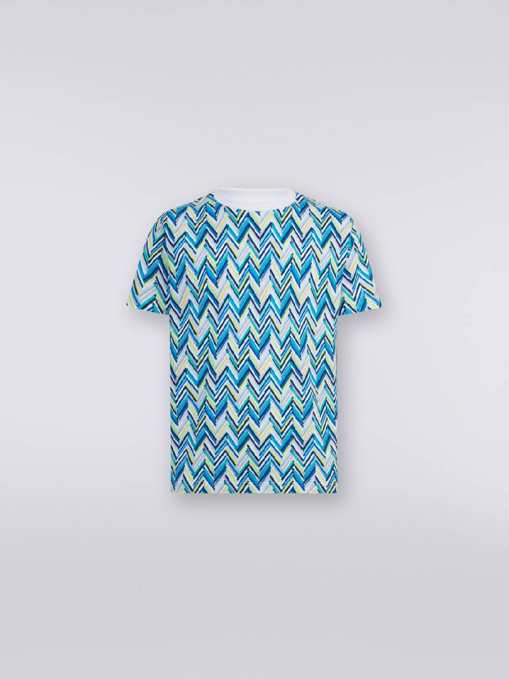 Missoni T-shirt girocollo in cotone con stampa zig zag Fornitura limitata