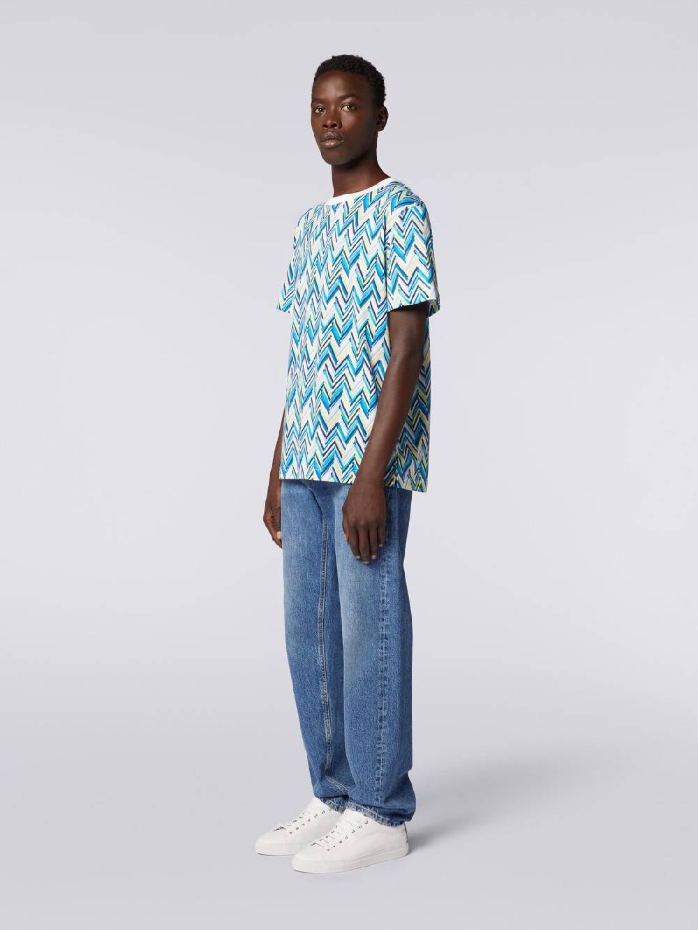 Missoni T-shirt girocollo in cotone con stampa zig zag Fornitura limitata