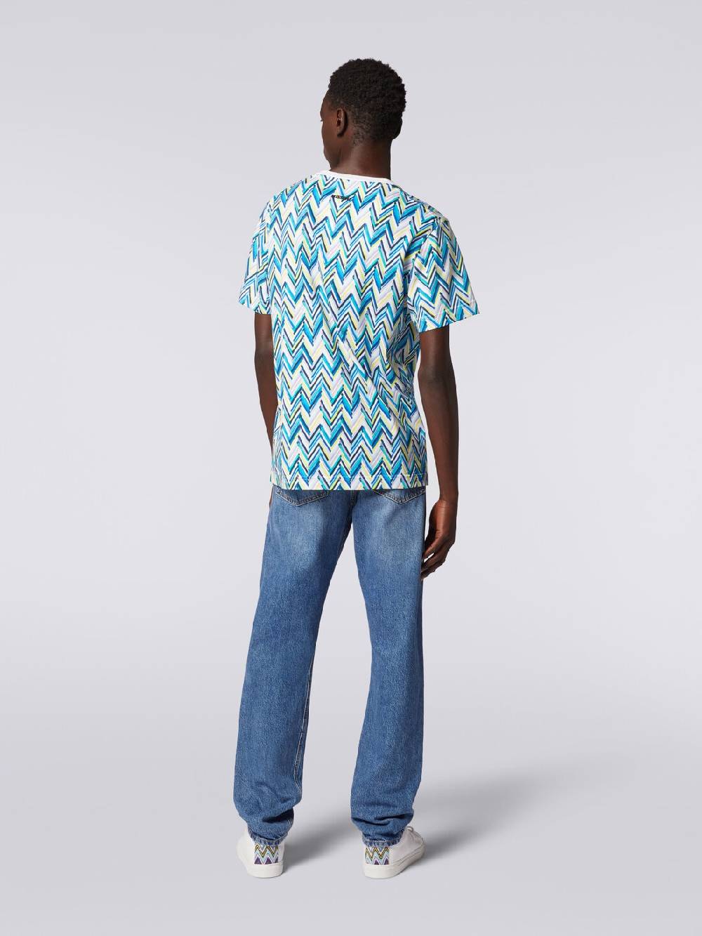 Missoni T-shirt girocollo in cotone con stampa zig zag Fornitura limitata