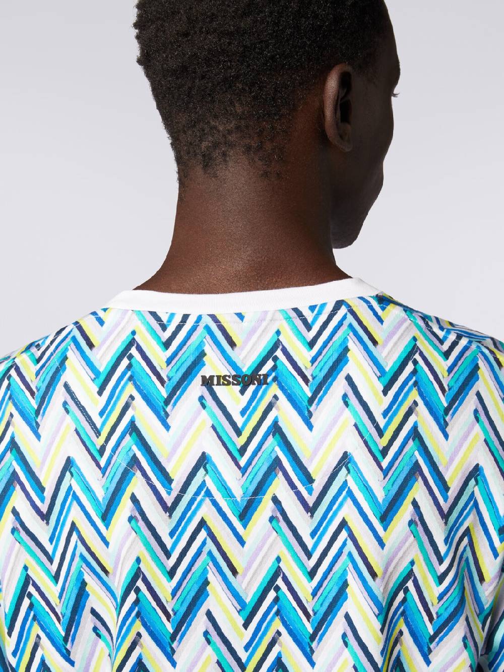 Missoni T-shirt girocollo in cotone con stampa zig zag Fornitura limitata
