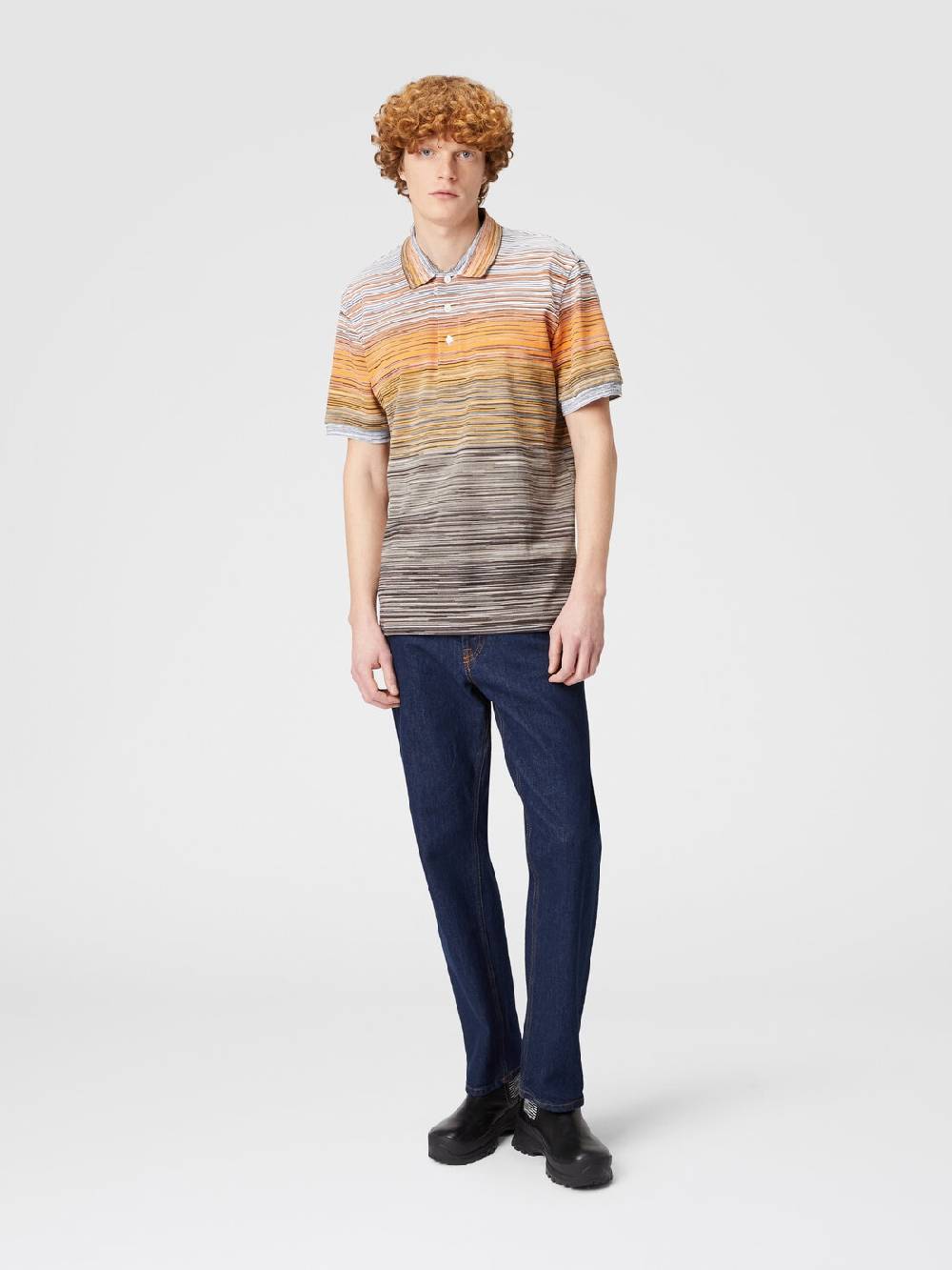 Missoni Polo in piquet di cotone fiammato