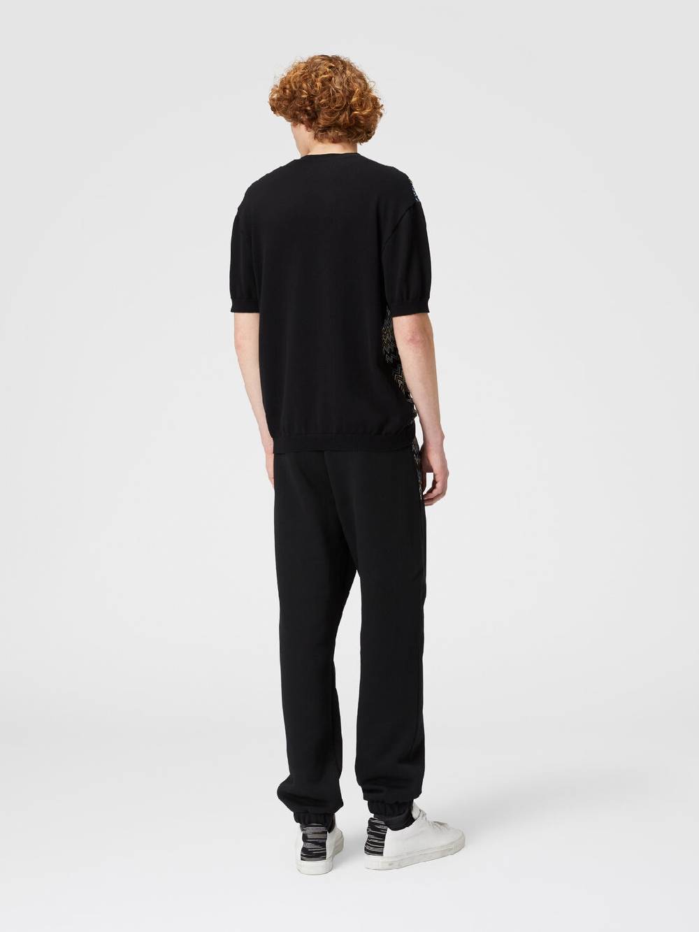 Missoni T-shirt in maglia di cotone zig zag con inserti tinta unita Offerta esclusiva