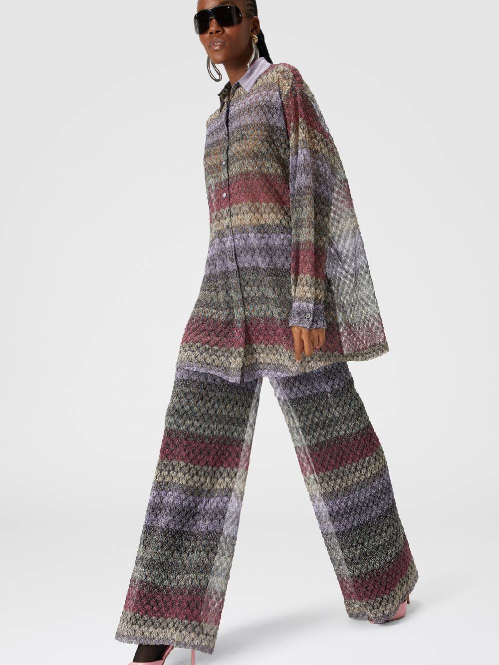 Missoni Pantapalazzo con motivo pizzo lamé Vendite stagionali