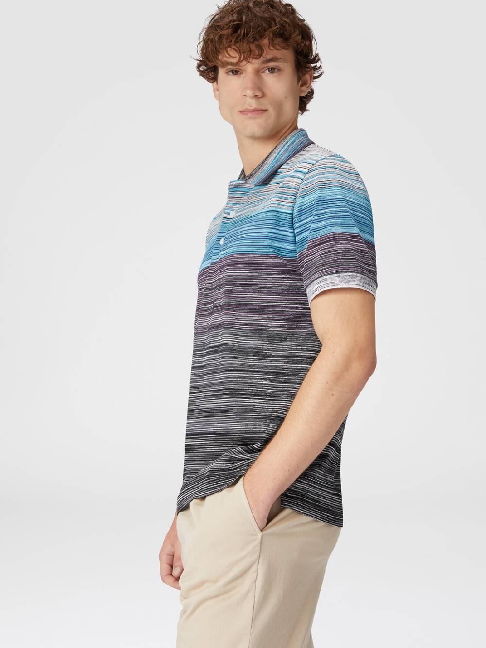 Missoni Polo in piquet di cotone fiammato Offerta Pasqua