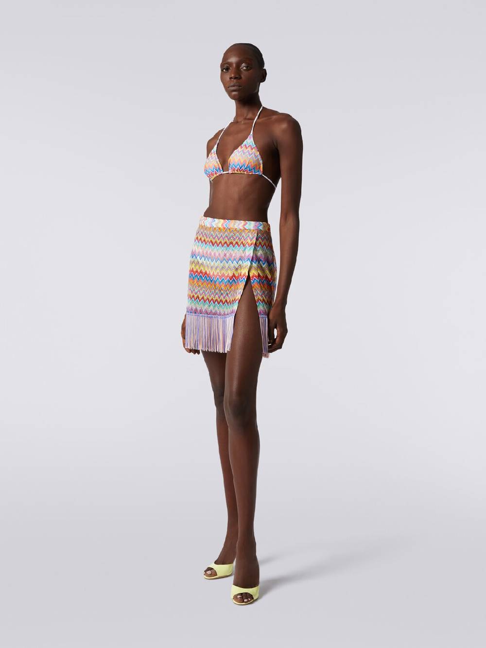 Missoni Minigonna copricostume a portafoglio con frange Offerta Giorno del Papà