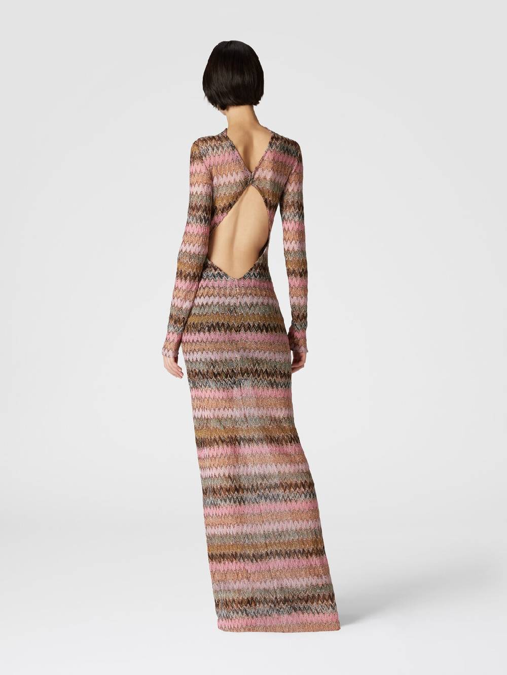 Missoni Abito lungo in viscosa chevron e lurex con dettaglio cut out Offerta Anniversario