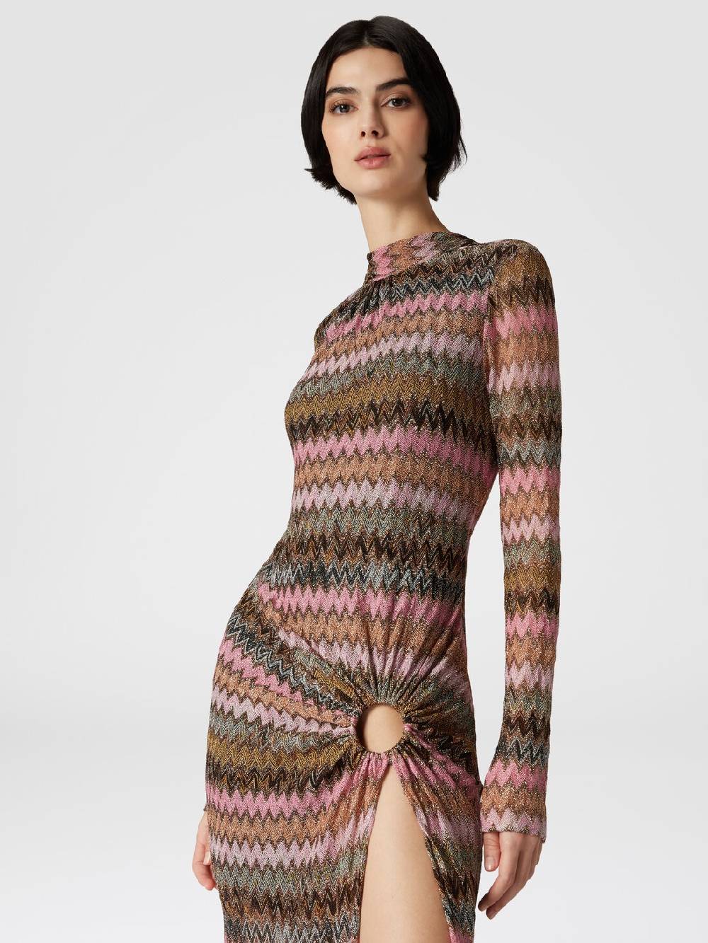 Missoni Abito lungo in viscosa chevron e lurex con dettaglio cut out Offerta Anniversario