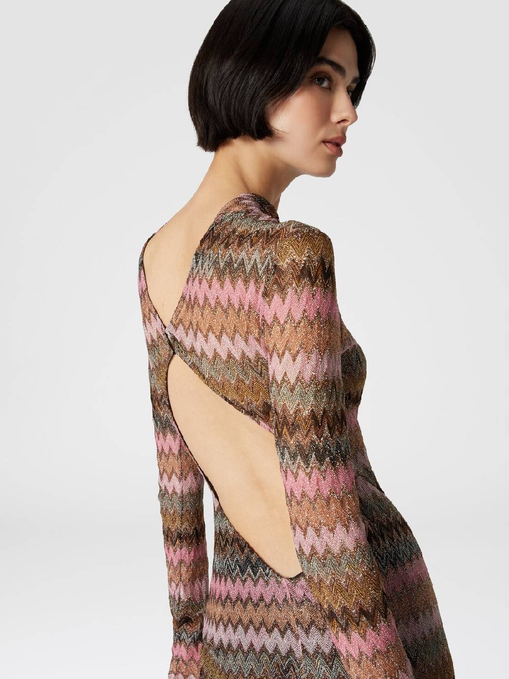 Missoni Abito lungo in viscosa chevron e lurex con dettaglio cut out Offerta Anniversario