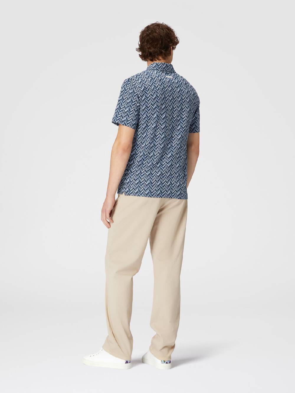 Missoni Polo in jersey di cotone jacquard zig zag Vendita calda