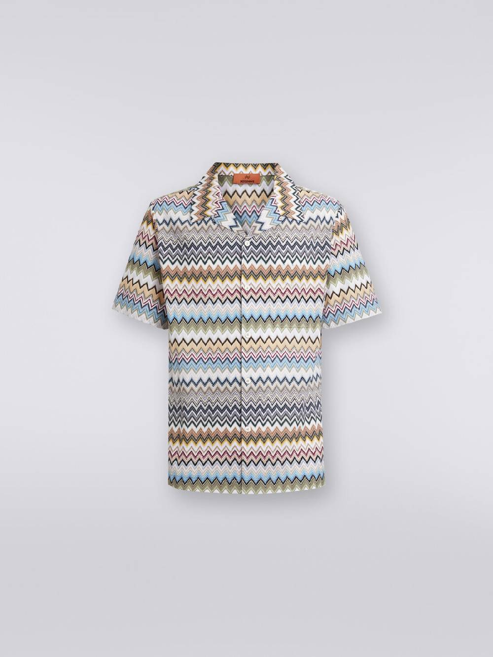 Missoni Camicia a maniche corte modello bowling in cotone zig zag Offerta migliore