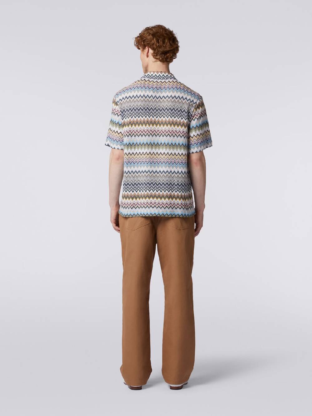 Missoni Camicia a maniche corte modello bowling in cotone zig zag Offerta migliore