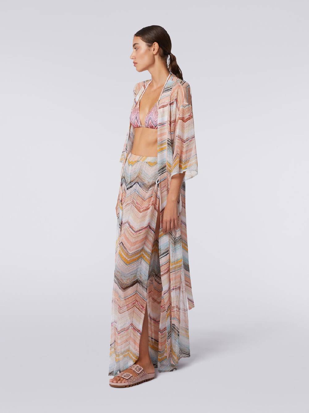 Missoni Copricostume lungo a vestaglia chevron con lurex Lightning offer