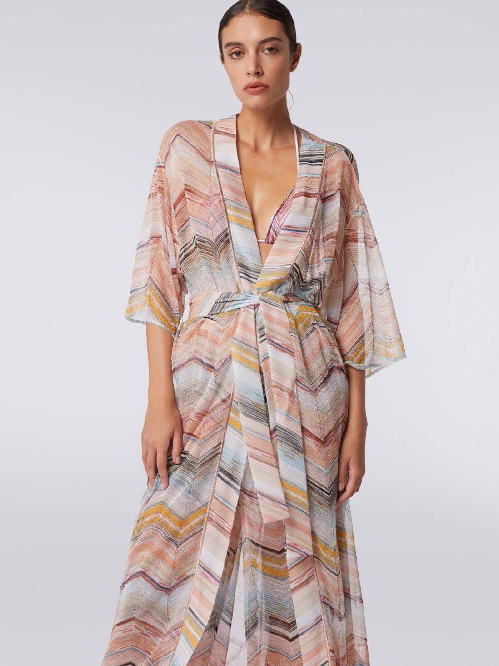 Missoni Copricostume lungo a vestaglia chevron con lurex Lightning offer