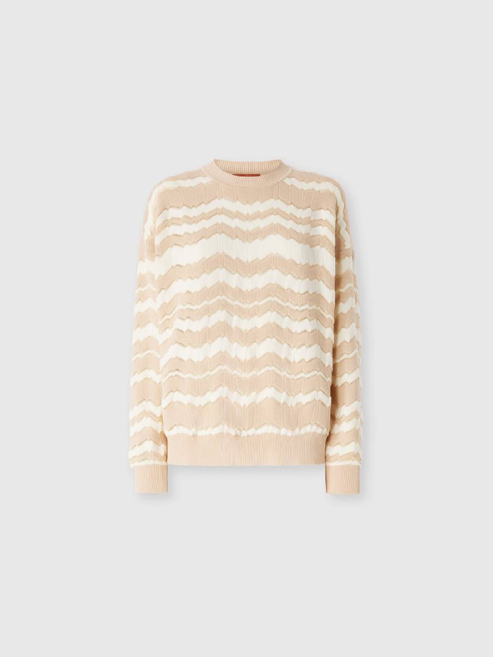 Missoni Pullover girocollo con zig zag tono su tono Grandi sconti