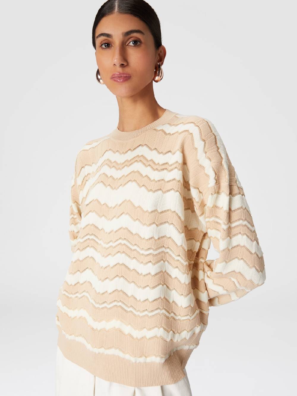 Missoni Pullover girocollo con zig zag tono su tono Grandi sconti