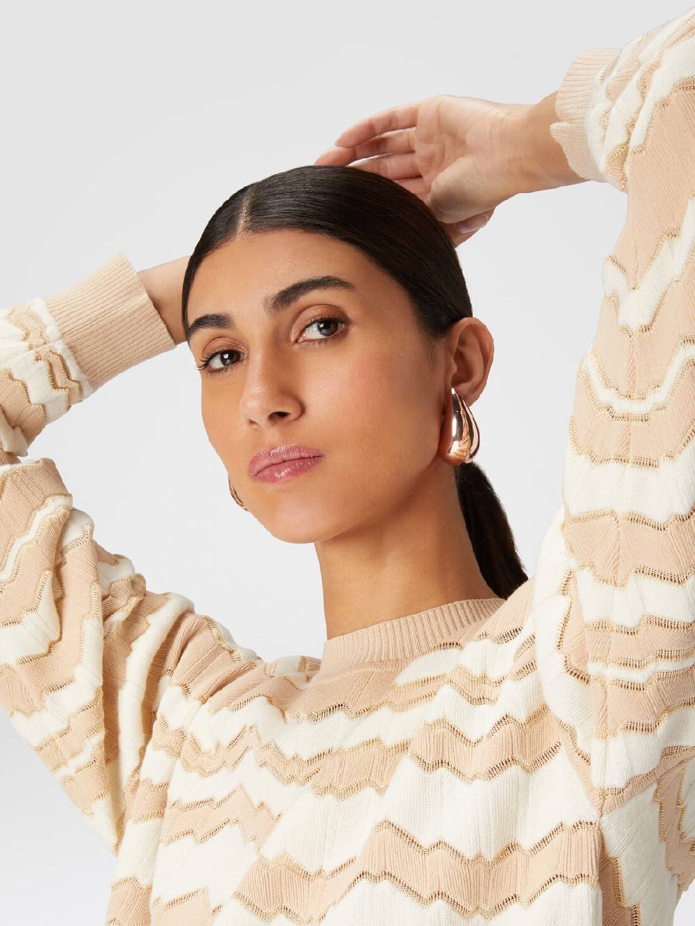Missoni Pullover girocollo con zig zag tono su tono Grandi sconti