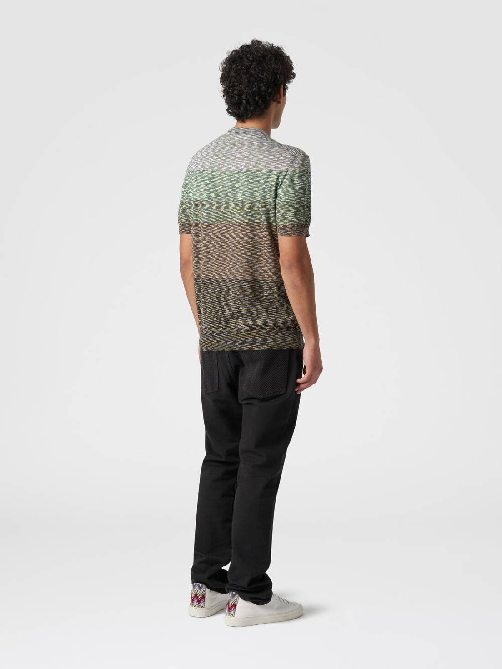 Missoni T-shirt girocollo in cotone fiammato dégradé Nuovi prodotti