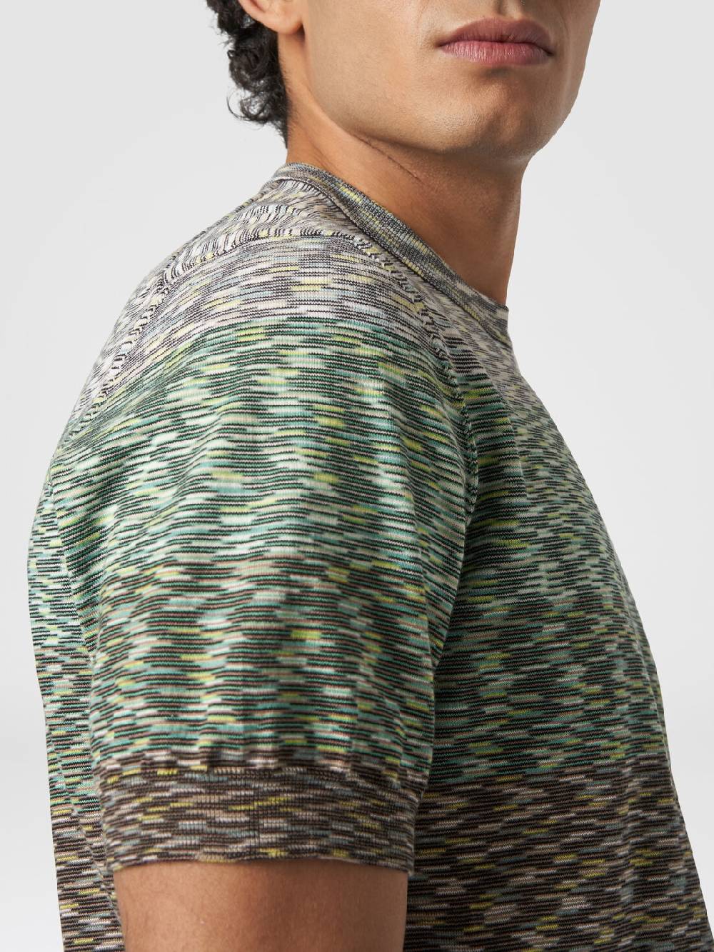 Missoni T-shirt girocollo in cotone fiammato dégradé Nuovi prodotti