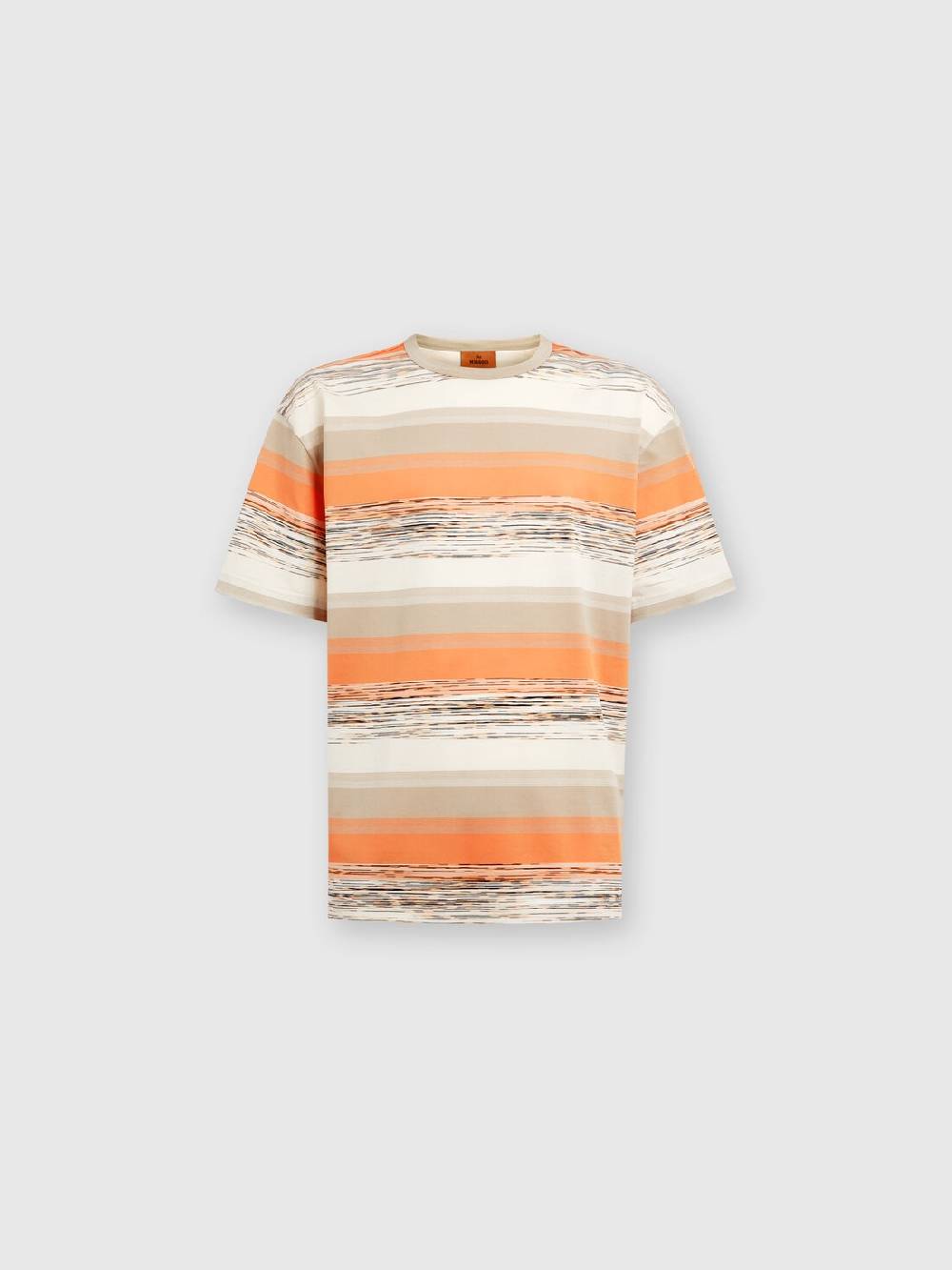 Missoni T-shirt in jersey di cotone a righe con logo Sconti VIP