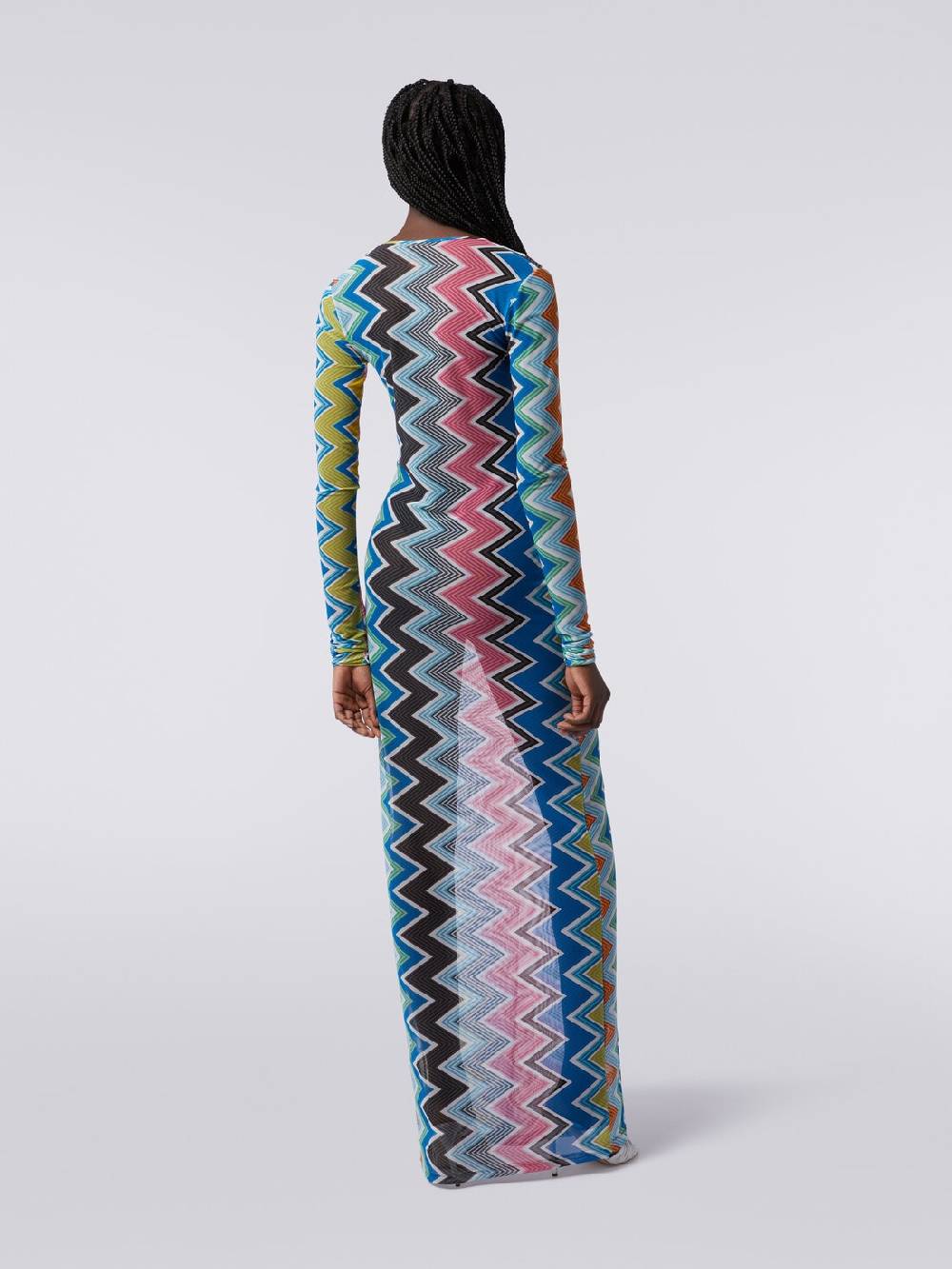 Missoni Abito copricostume lungo in tulle stampa zig zag Prezzo basso